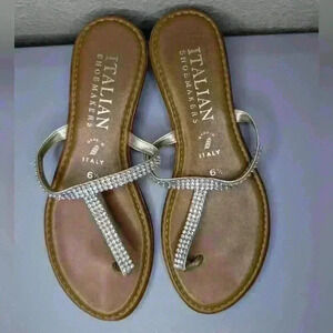 Italian Shoemaker Sandals with rhinestone size 6.5